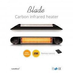 Elektrický vykurovací karbonový infražiarič Veito Blade S black 1000 - 2500W